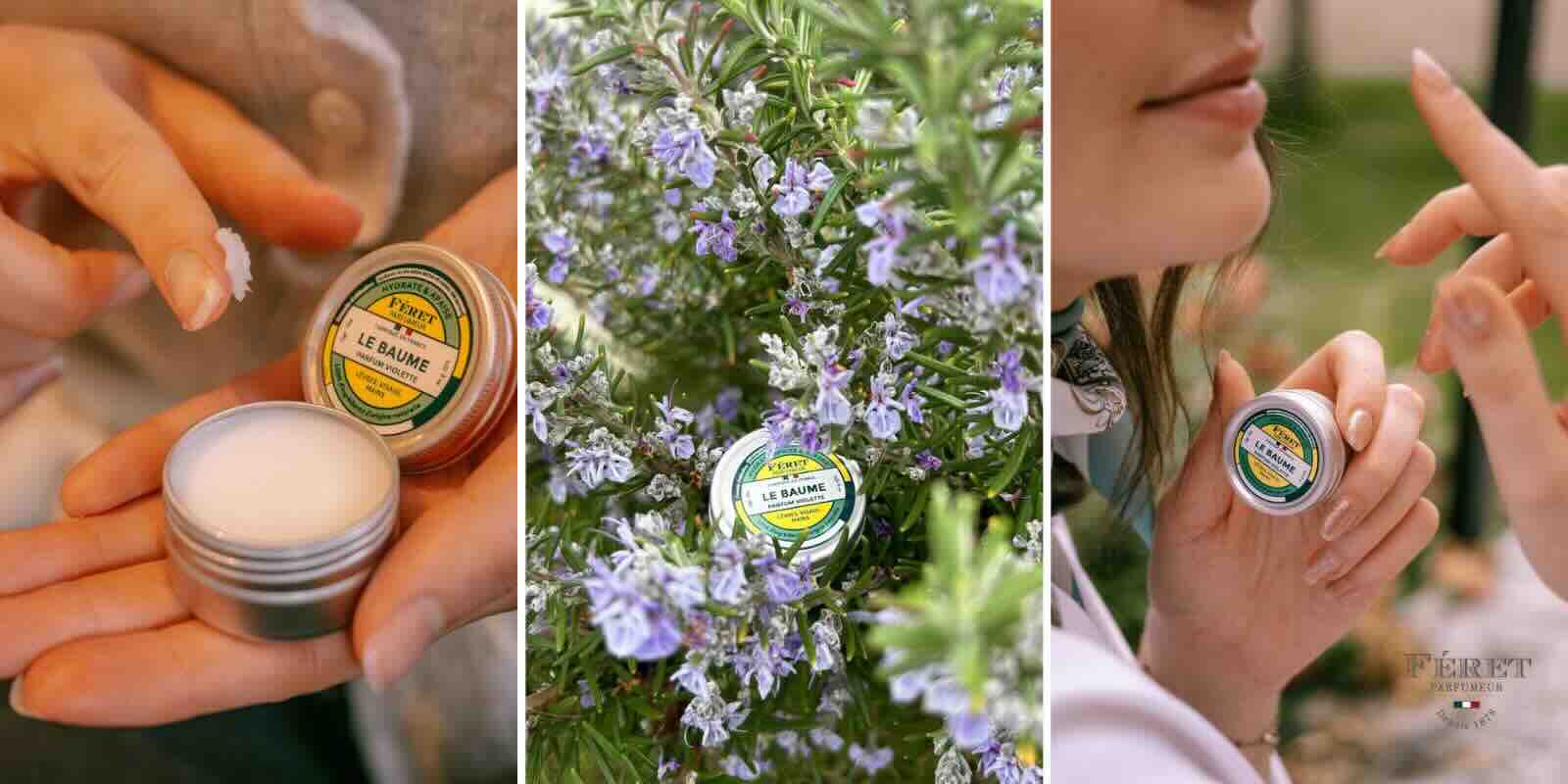 Baume naturel à la violette Féret Parfumeur - soin visage, lèvres et mains - cosmétique française 100% naturelle